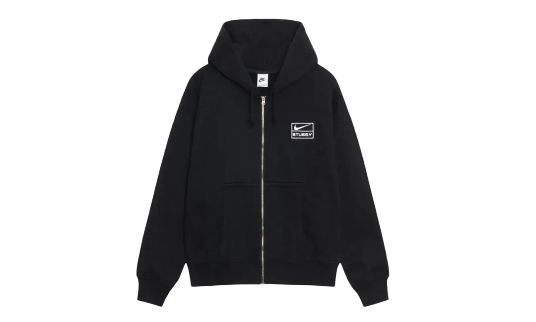 Stussy x Nike Stone Washed Fleece Zip Hoodie (FW25) Black