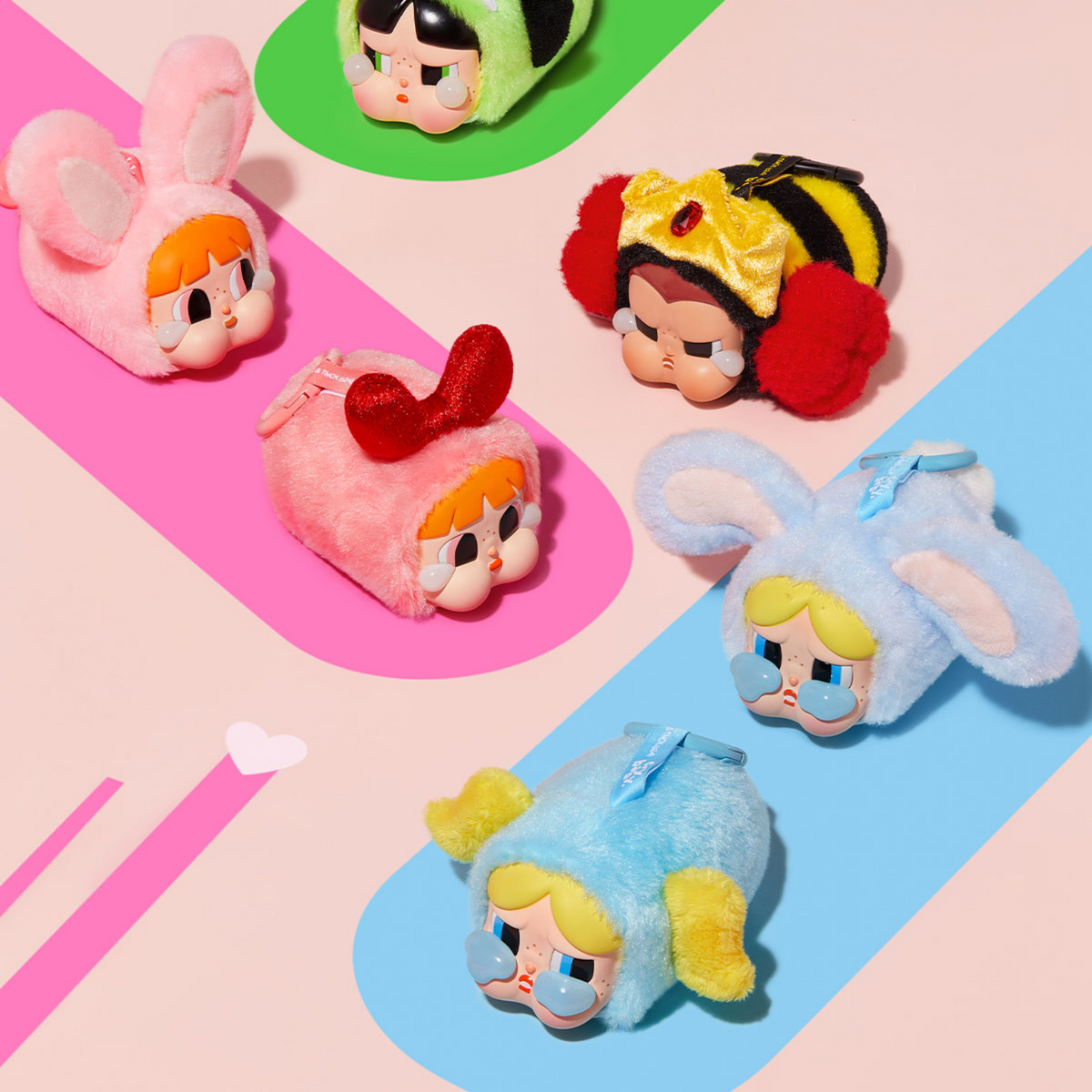 Pop Mart CryBaby x Powerpuff Girls Series Vinyl Face Plush Sealed Case (Set of 6)