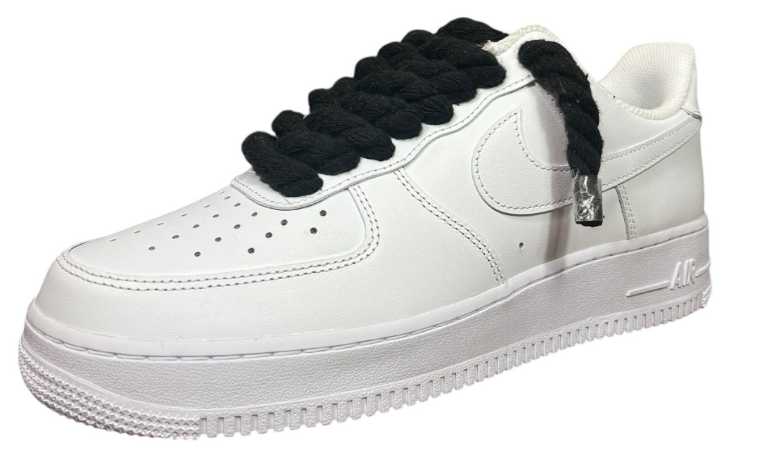 Nike Air Force 1 White Rope Laces Black