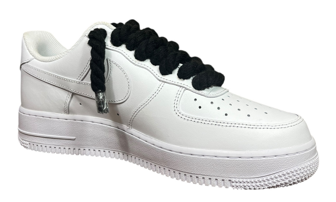 Nike Air Force 1 White Rope Laces Black