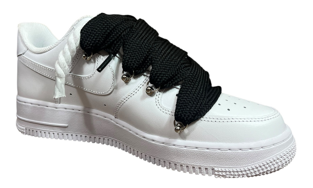 Nike Air Force 1 White Double Rope Laces White/Black