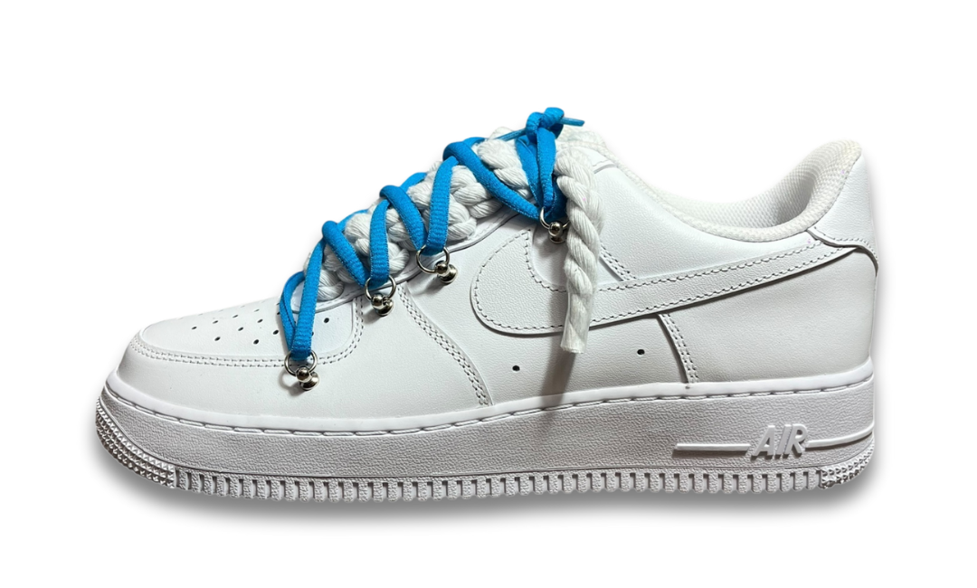 Nike Air Force 1 White Double Rope Laces White/Blue