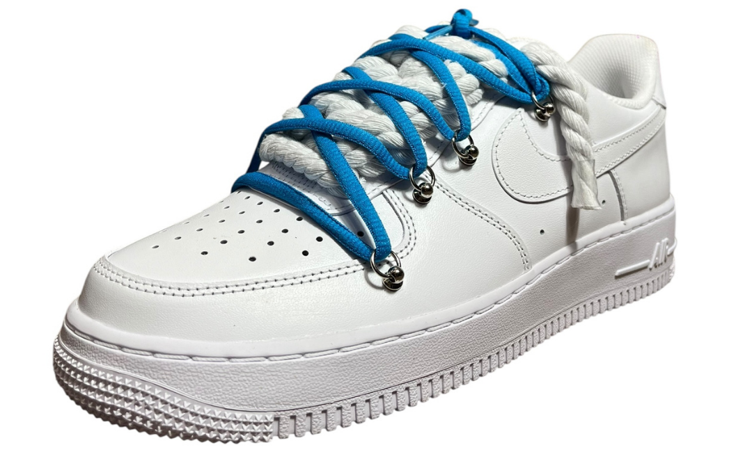 Nike Air Force 1 White Double Rope Laces White/Blue