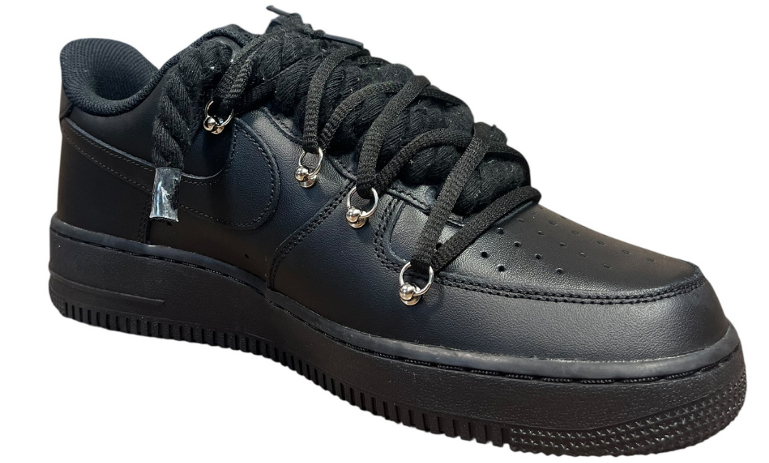 Nike Air Force 1 Black Double Rope Laces Black/Black