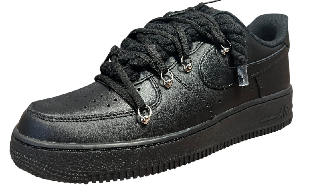 Nike Air Force 1 Black Double Rope Laces Black/Black