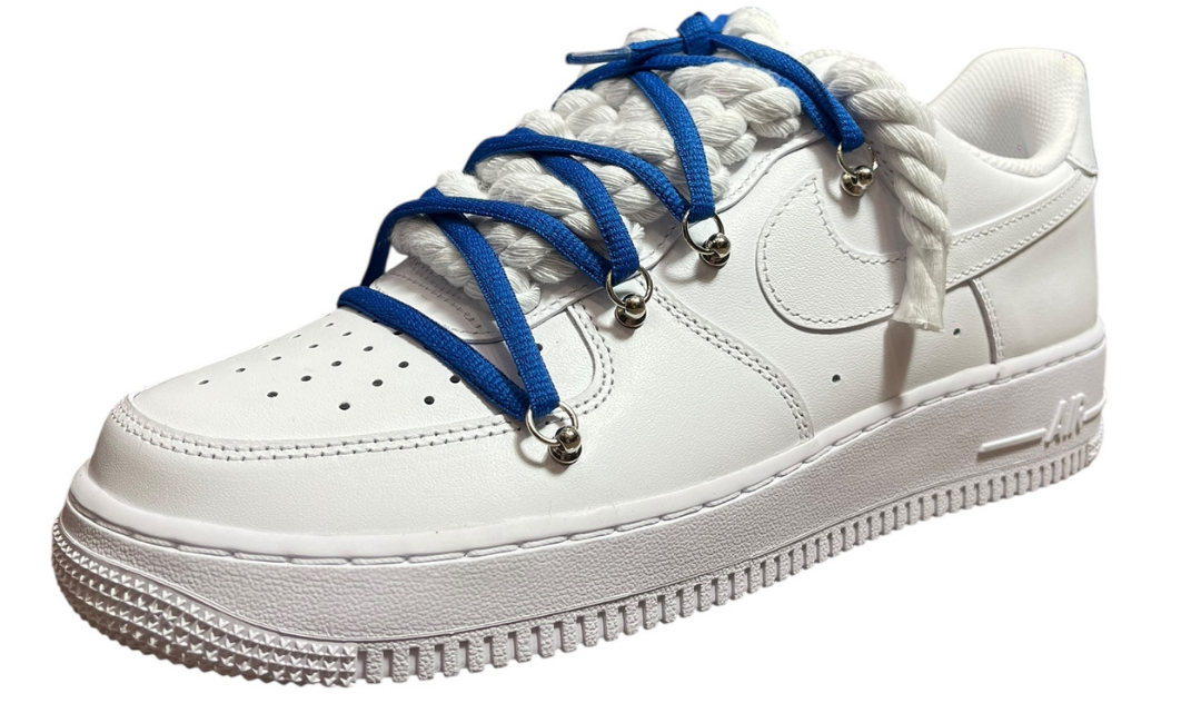 Nike Air Force 1 White Double Rope Laces White/Navy