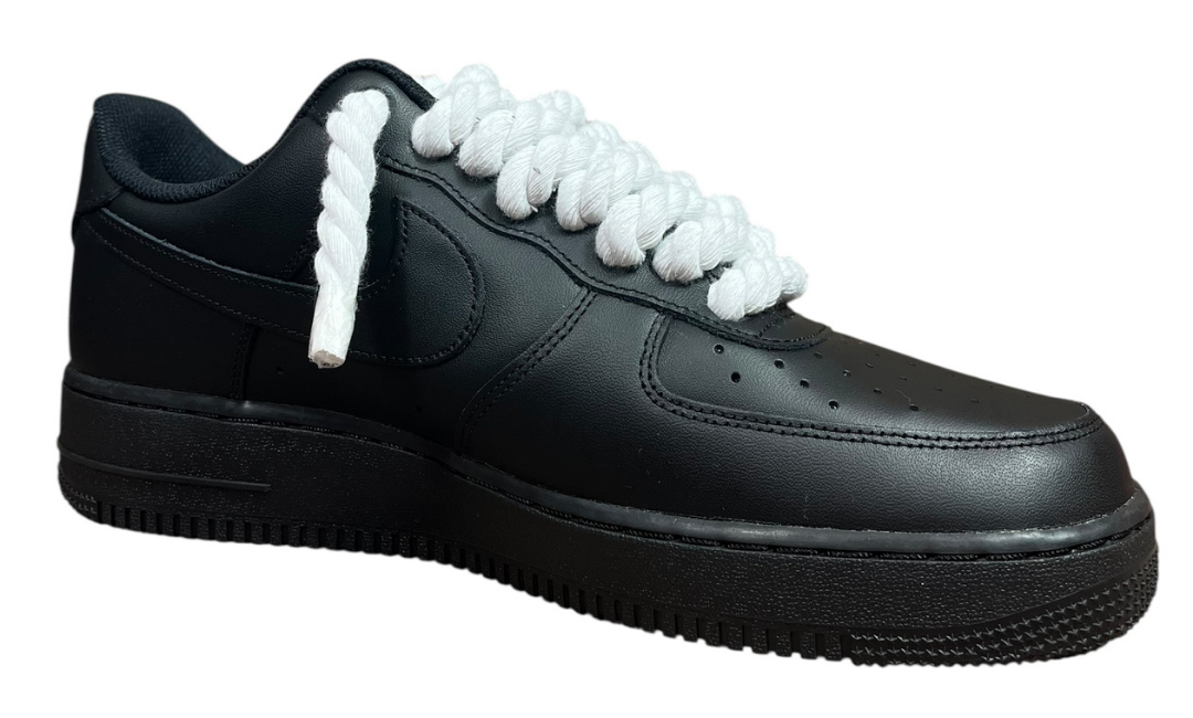 Nike Air Force 1 Black Rope Laces White