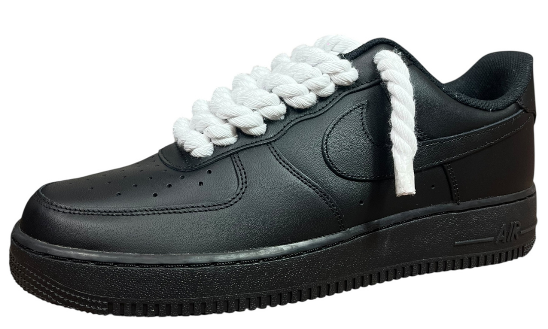 Nike Air Force 1 Black Rope Laces White