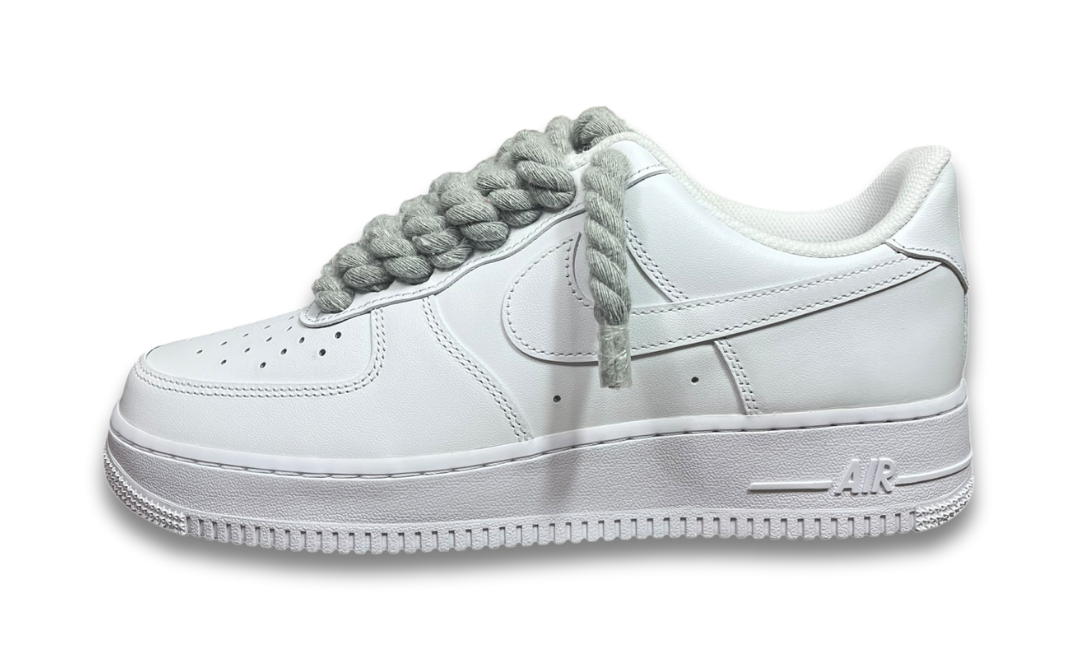 Nike Air Force 1 White Rope Laces Grey