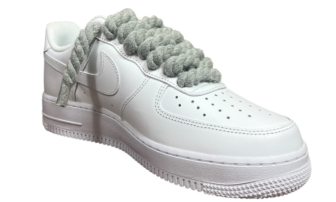 Nike Air Force 1 White Rope Laces Grey