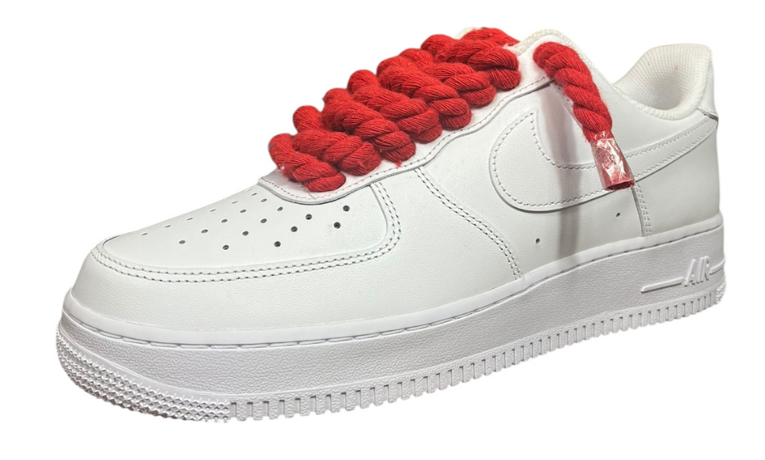 Nike Air Force 1 White Rope Laces Red