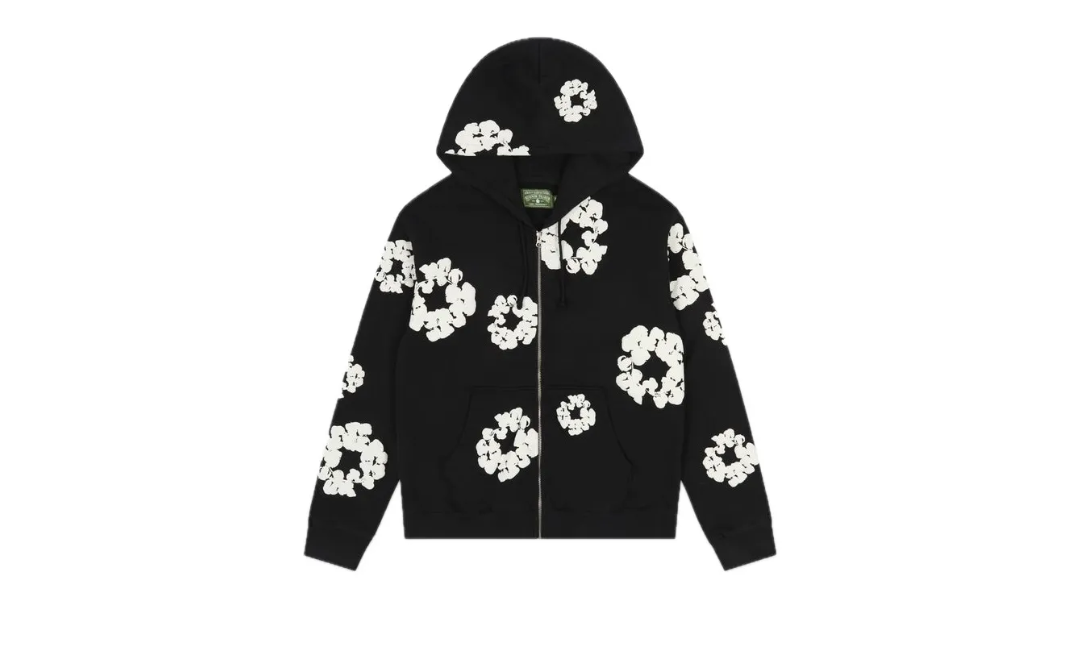 Denim Tears Cotton Wreath Zip Hoodie Black - DNMTEARS