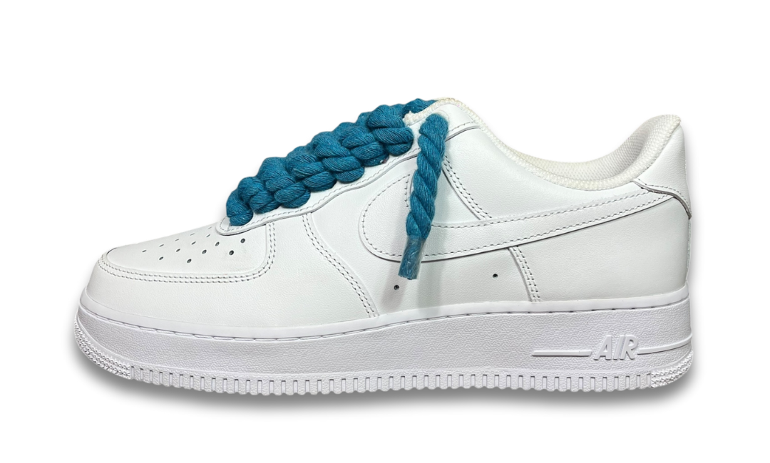 Nike Air Force 1 White Rope Laces Blue