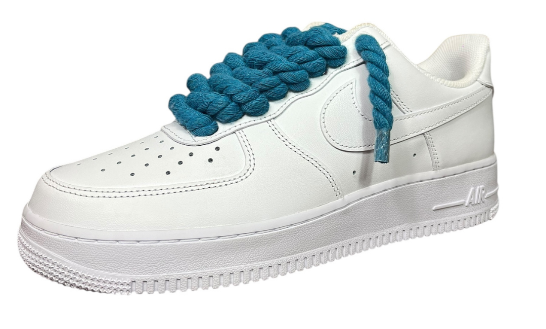 Nike Air Force 1 White Rope Laces Blue