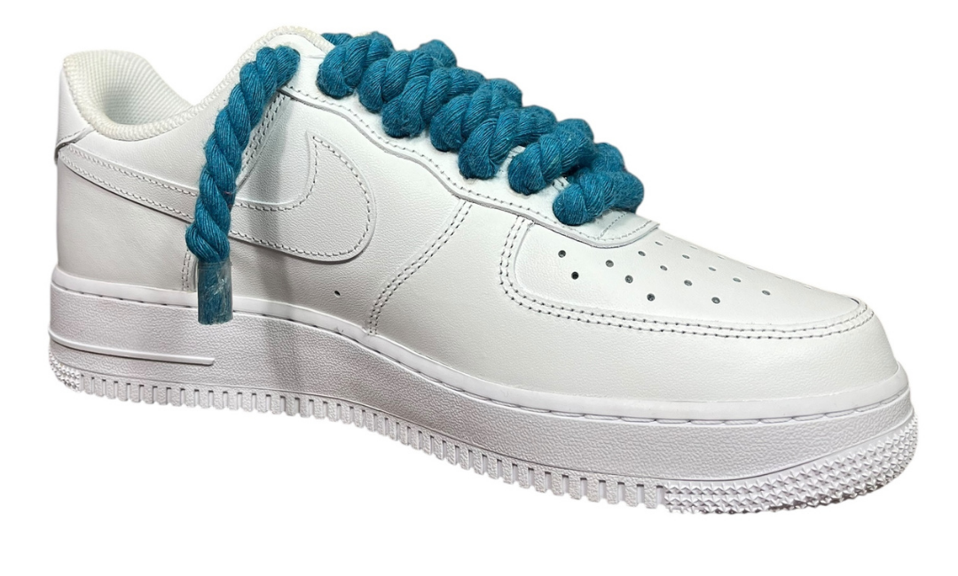Nike Air Force 1 White Rope Laces Blue