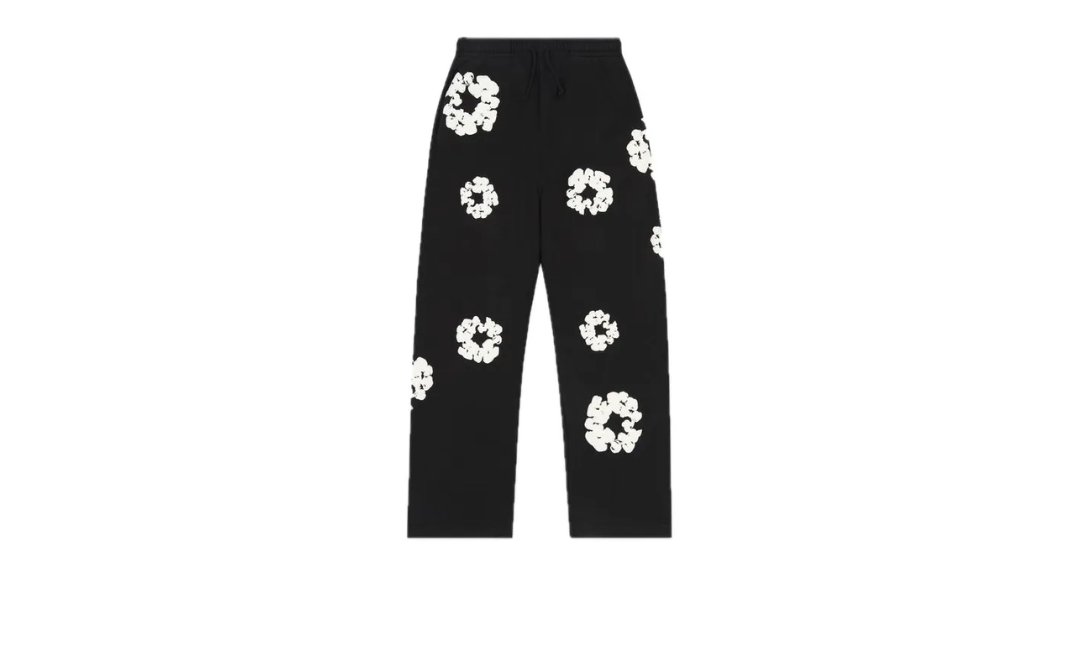 Denim Tears Cotton Wreath Pants Open Hem Black