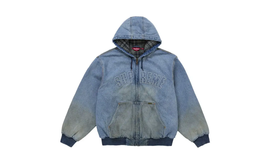 Supreme Reflective Arc Hooded Work Jacket Denim
