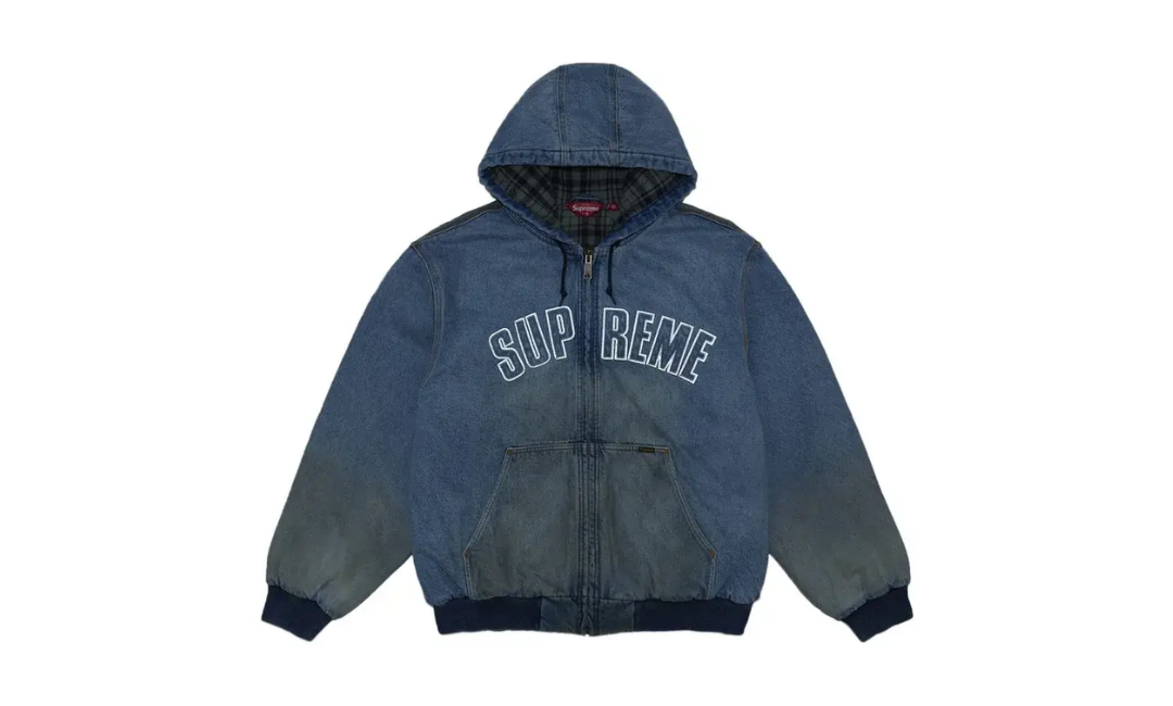 Supreme Reflective Arc Hooded Work Jacket Denim