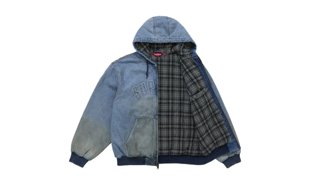 Supreme Reflective Arc Hooded Work Jacket Denim
