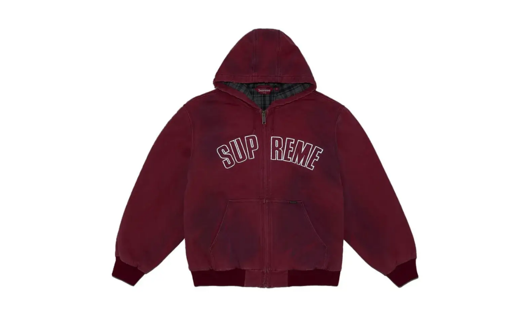 Supreme Reflective Arc Hooded Work Jacket Red