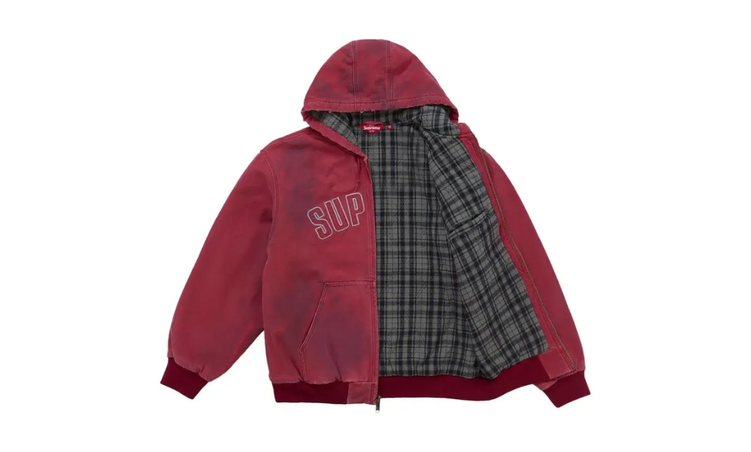Supreme Reflective Arc Hooded Work Jacket Red