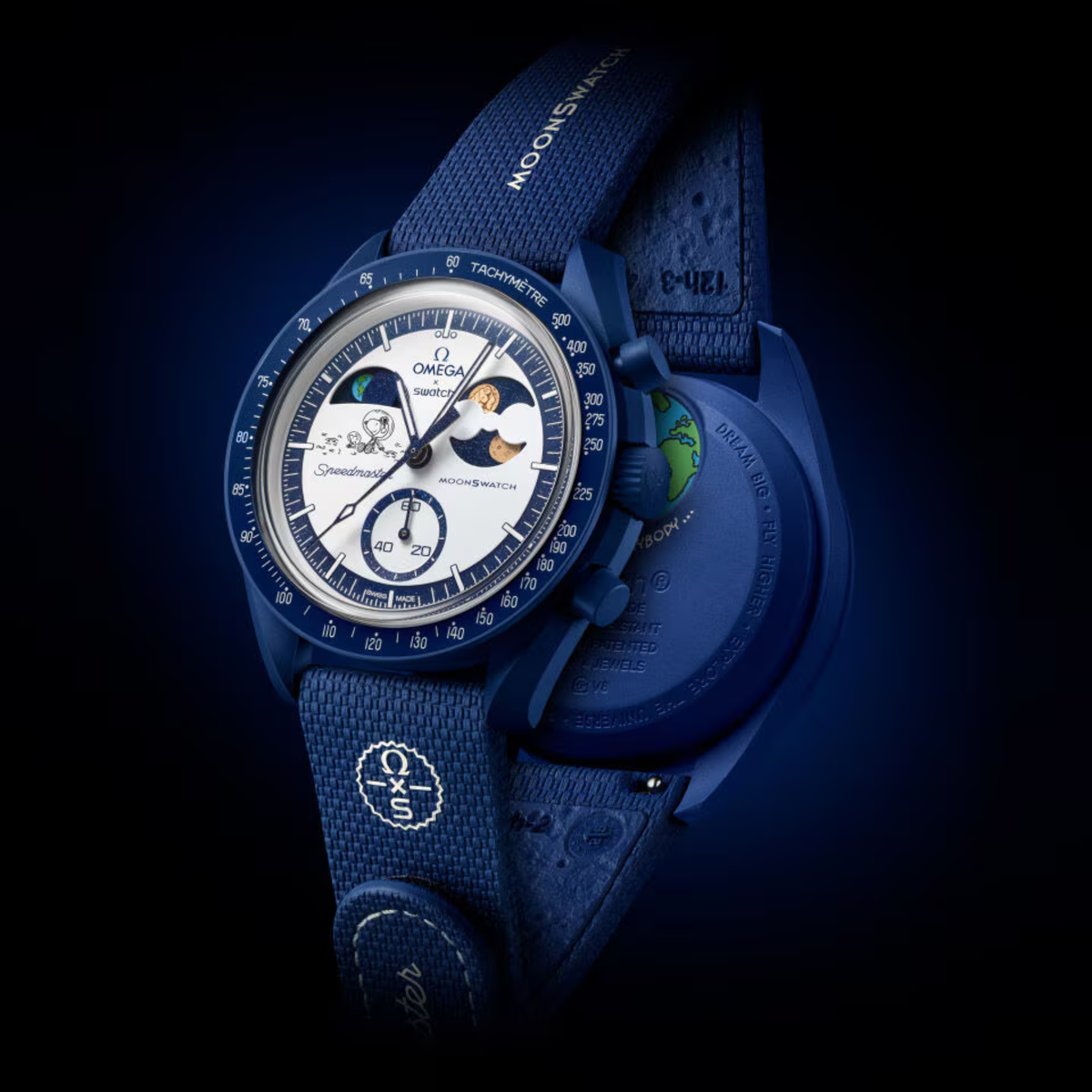 Swatch x Omega Bioceramic Moonswatch Mission To Earthphase Moonshine Snoopy Gold