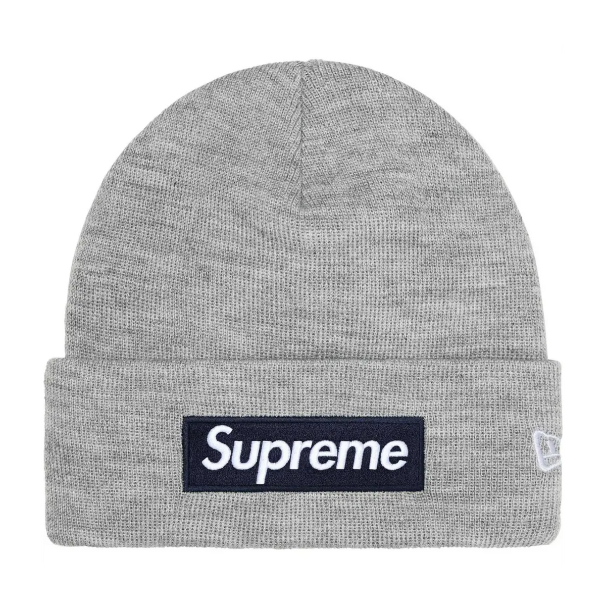 Supreme New Era Box Logo Beanie Heather Grey (FW25)