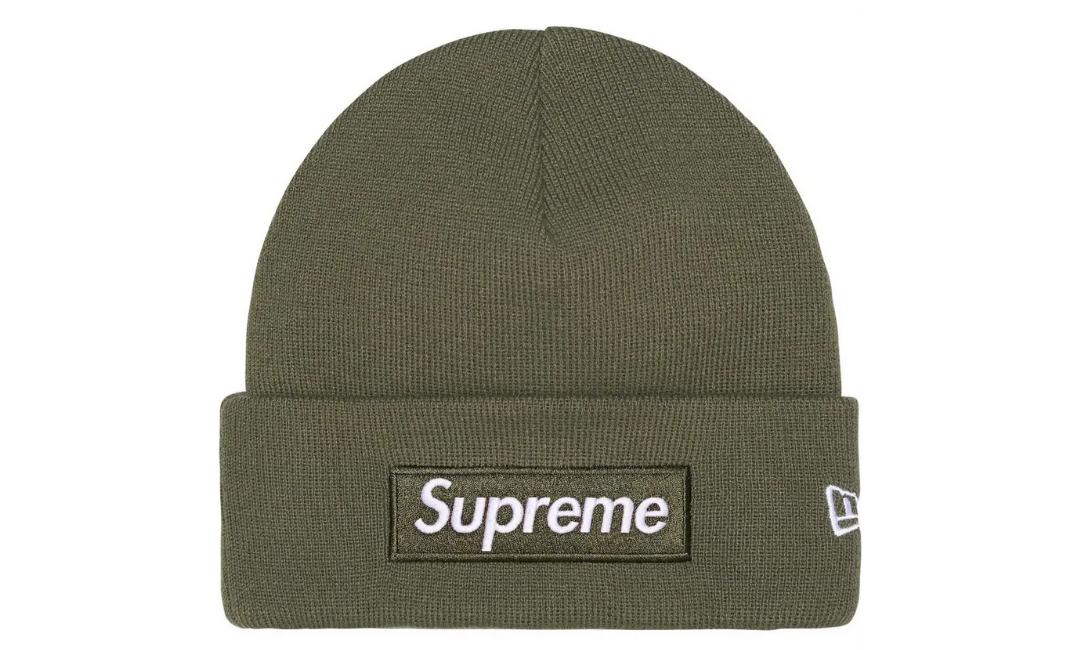 Supreme New Era Box Logo Beanie Light Olive (FW25)