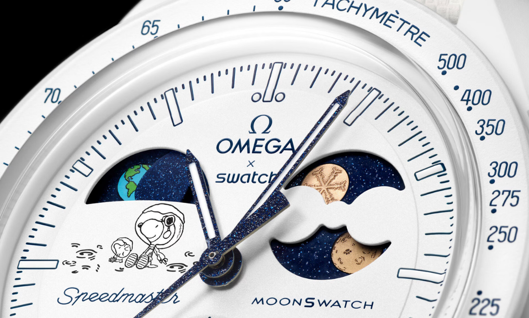 Swatch x Omega Bioceramic Moonswatch Mission To Earthphase Moonshine Gold White