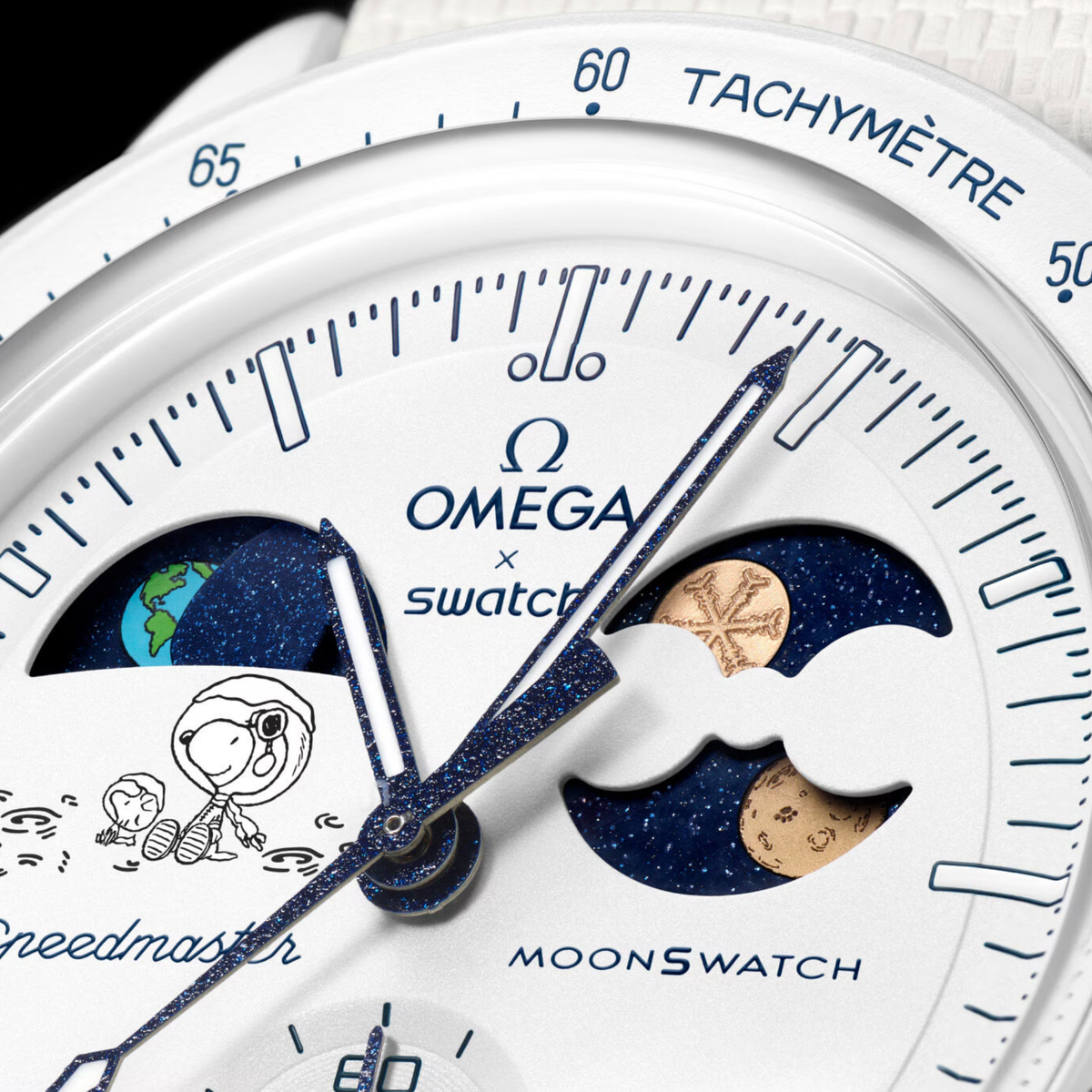 Swatch x Omega Bioceramic Moonswatch Mission To Earthphase Moonshine Gold White