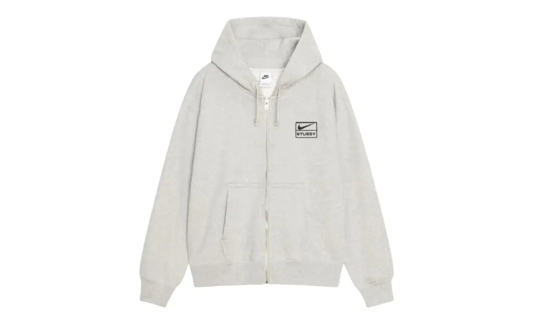 Stussy x Nike Fleece Zip Hoodie Grey Heather (FW25)