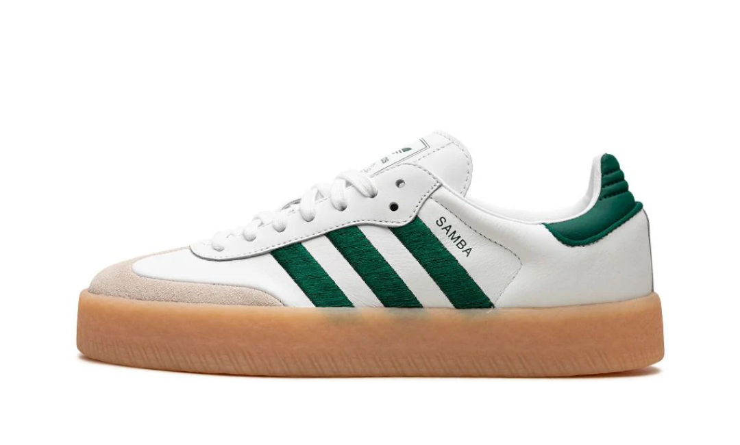 adidas gazelle silver green womens Adidas Sambae Collegiate Green Gum - ID0440