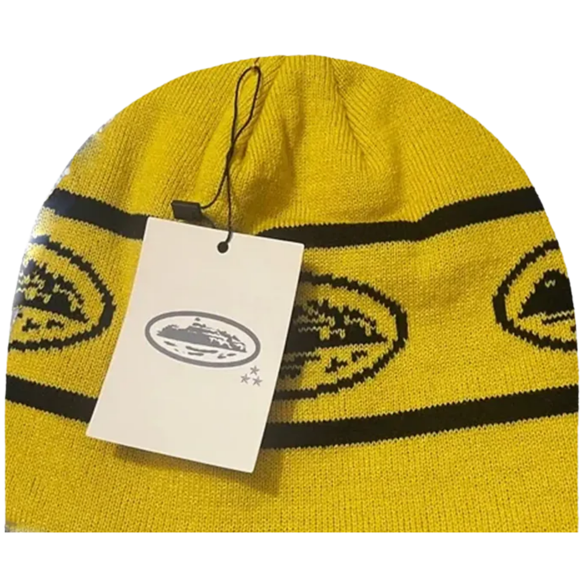 Corteiz Repeat Alcatraz Beanie Yellow Black