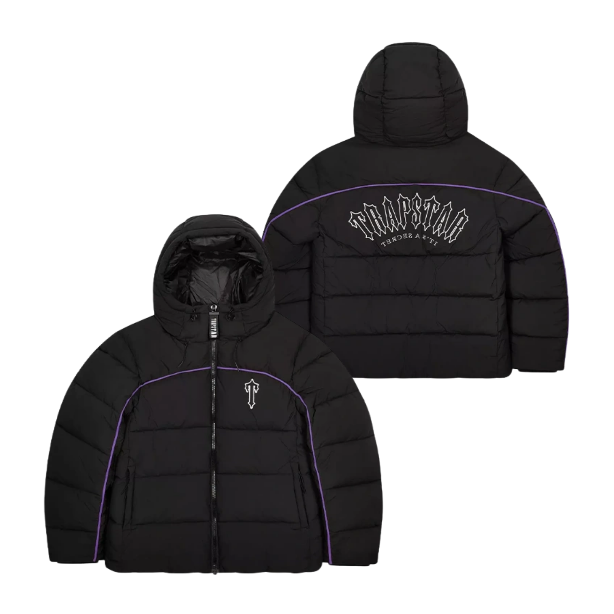 Trapstar Irongate Arch Piping Puffer - Black/Purple