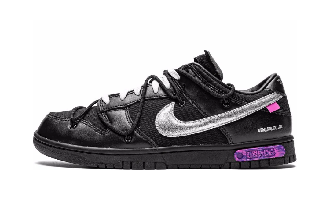 Nike Dunk Low Off-White Lot 50 - DM1602-001 - Full Size Chart