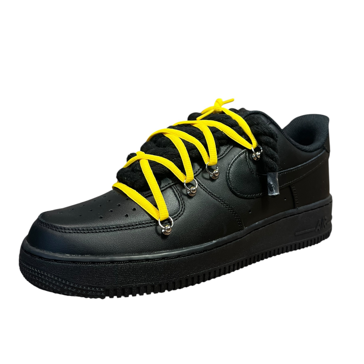 Nike Air Force 1 Black Double Rope Laces Black/Yellow