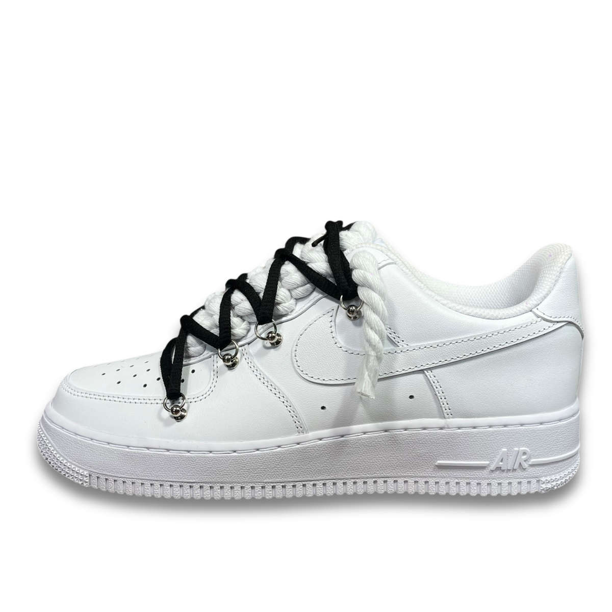 Nike Air Force 1 White Double Rope Laces White/Black