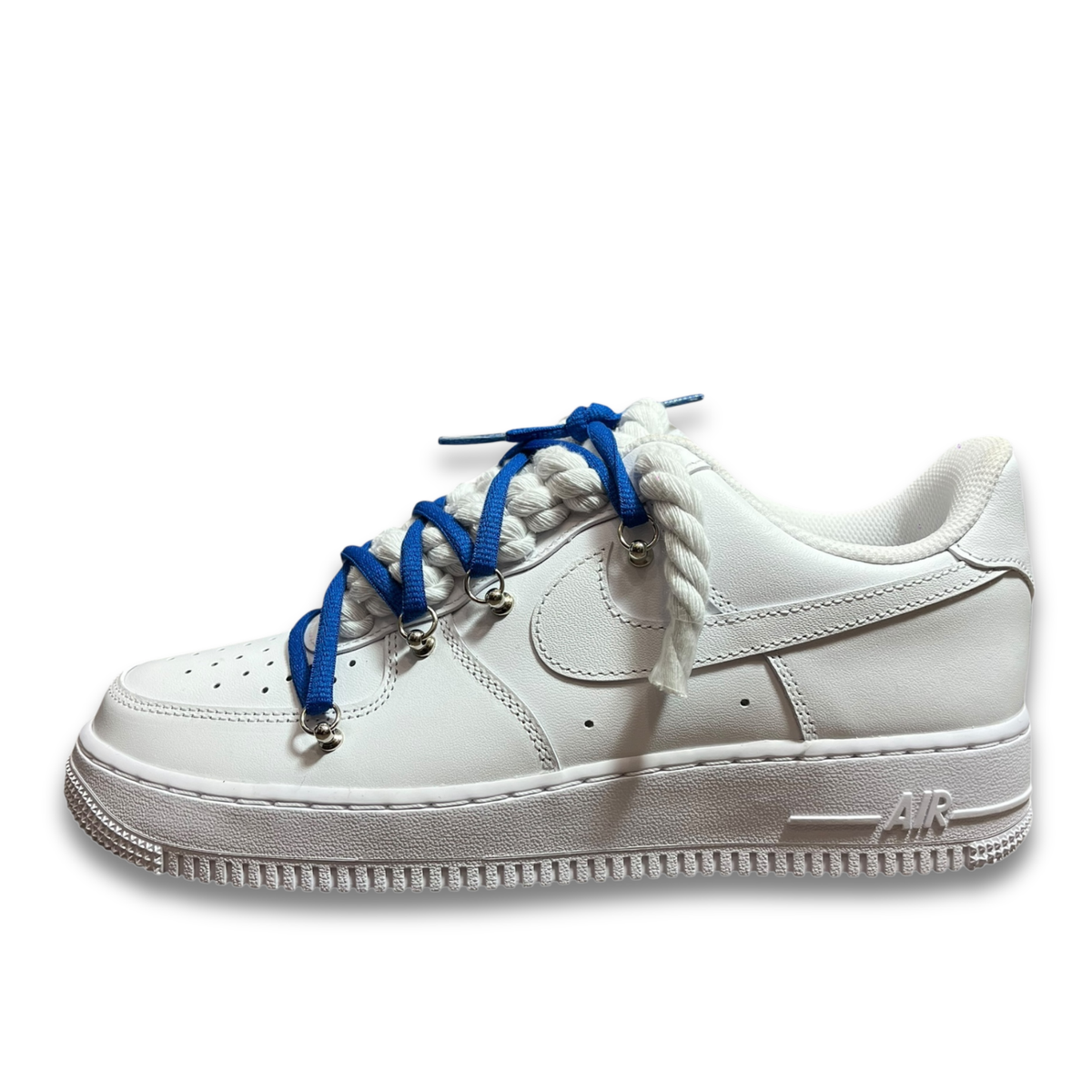 Nike Air Force 1 White Double Rope Laces White/Navy