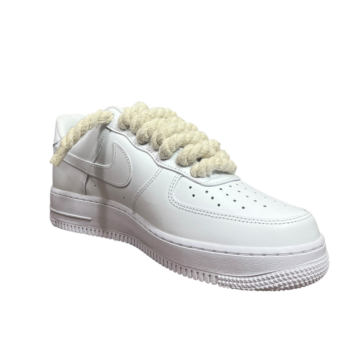 Nike Air Force 1 White Rope Laces Beige