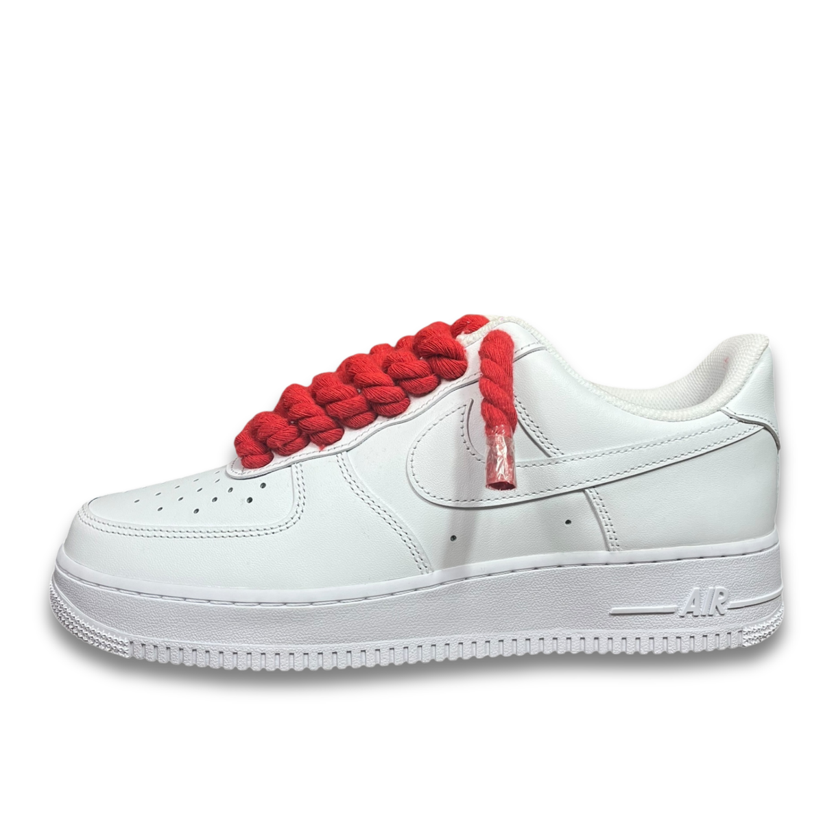 Nike Air Force 1 White Rope Laces Red
