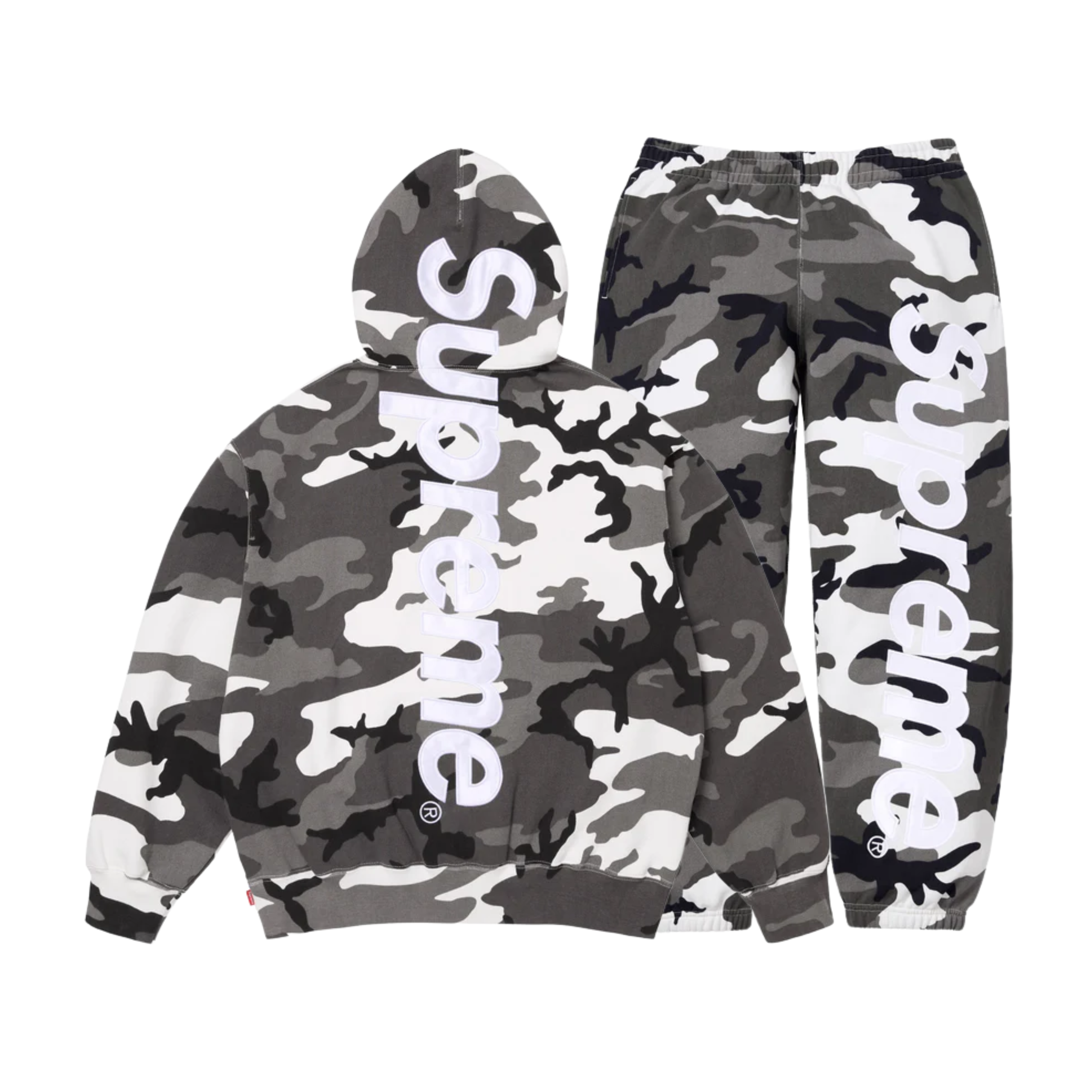 Supreme Komplet Dresowy Satin Applique White Camo