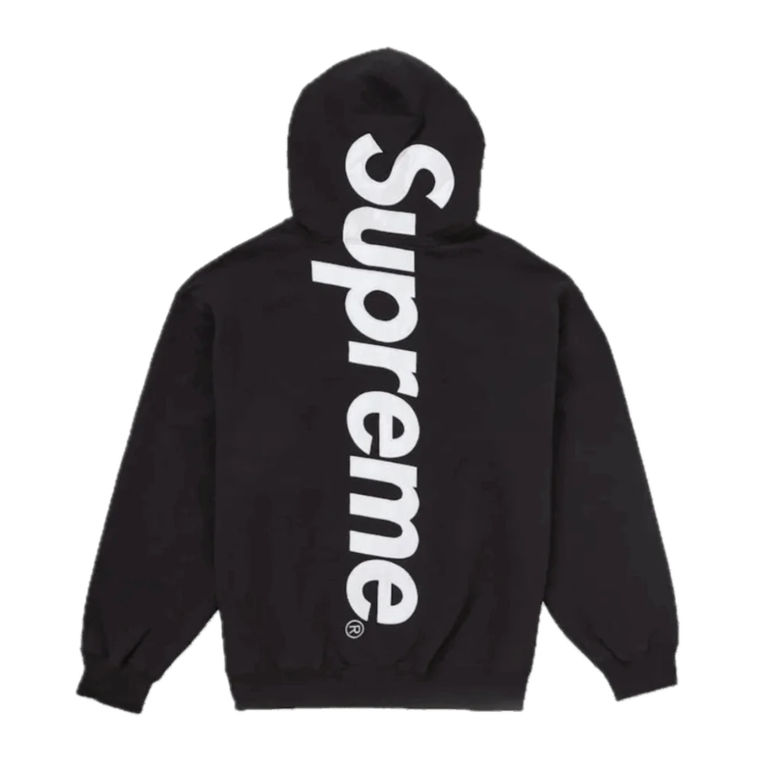 Supreme Satin Applique Hooded Sweatshirt Black