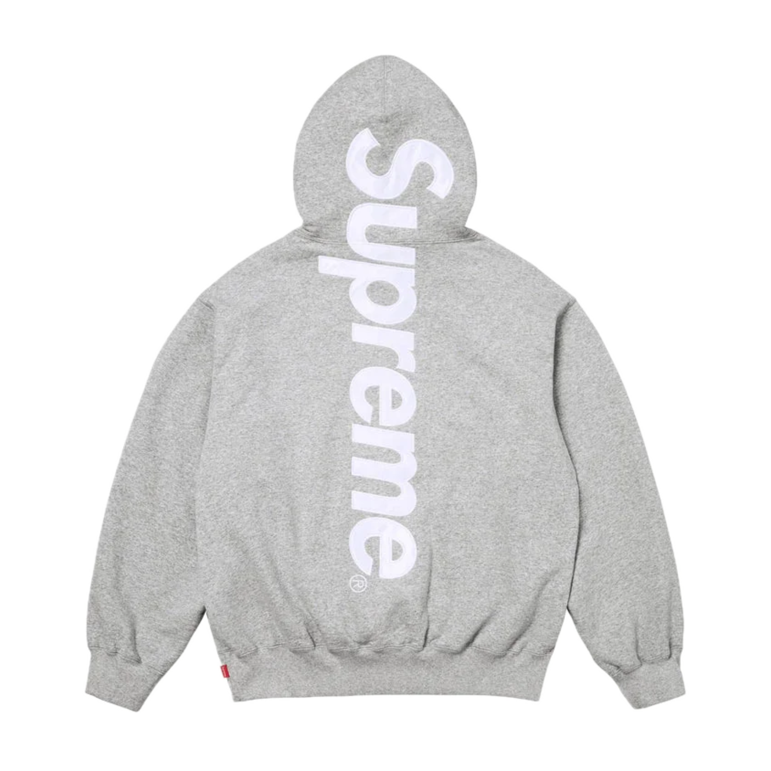 Supreme Satin Applique Hooded Sweatshirt Grey