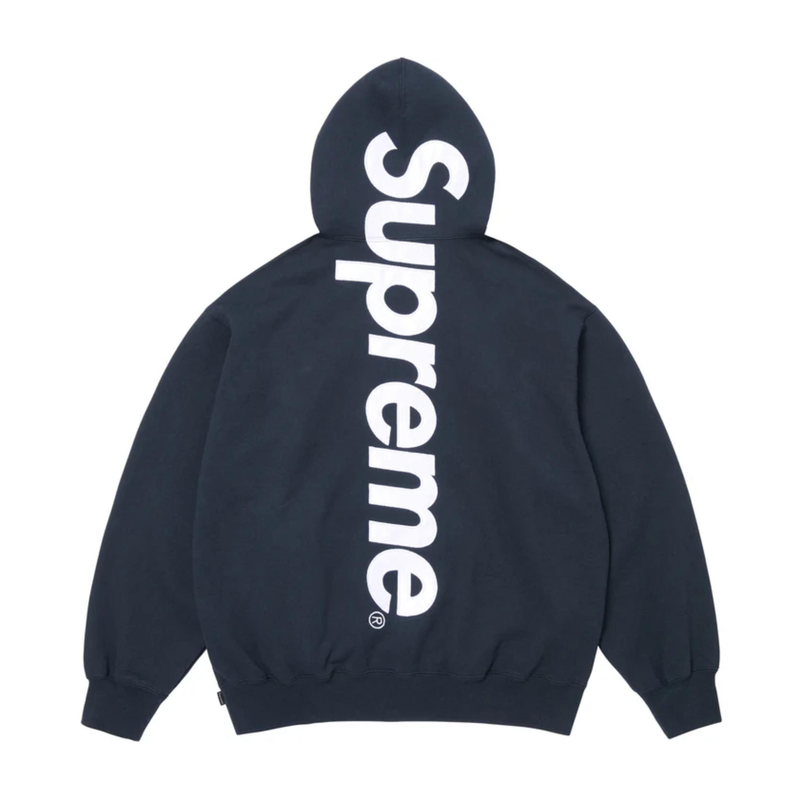 Supreme Satin Applique Hooded Sweatshirt Navy