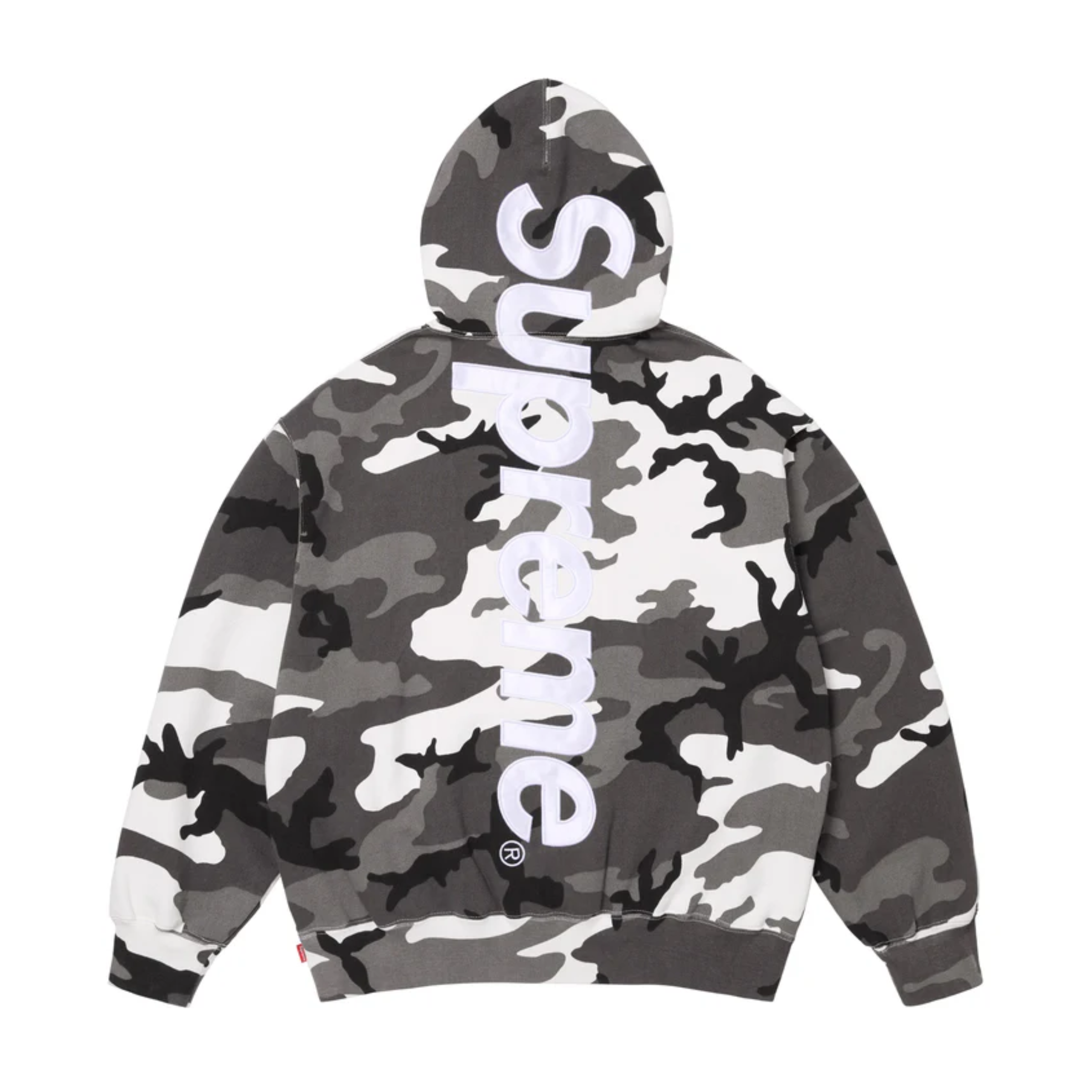 Supreme Satin Applique Hooded Sweatshirt White Camo
