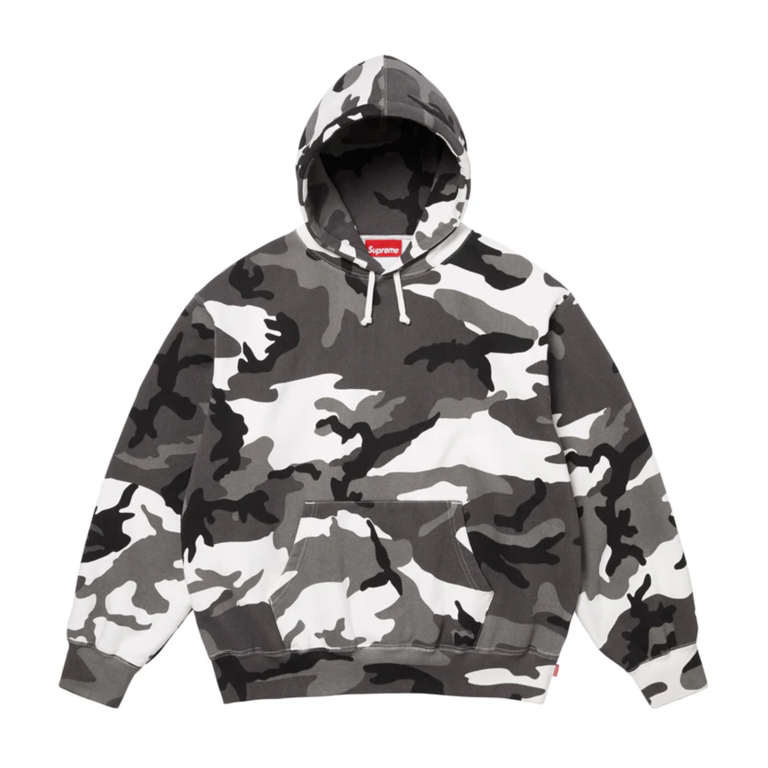 Supreme Satin Applique Hooded Sweatshirt White Camo