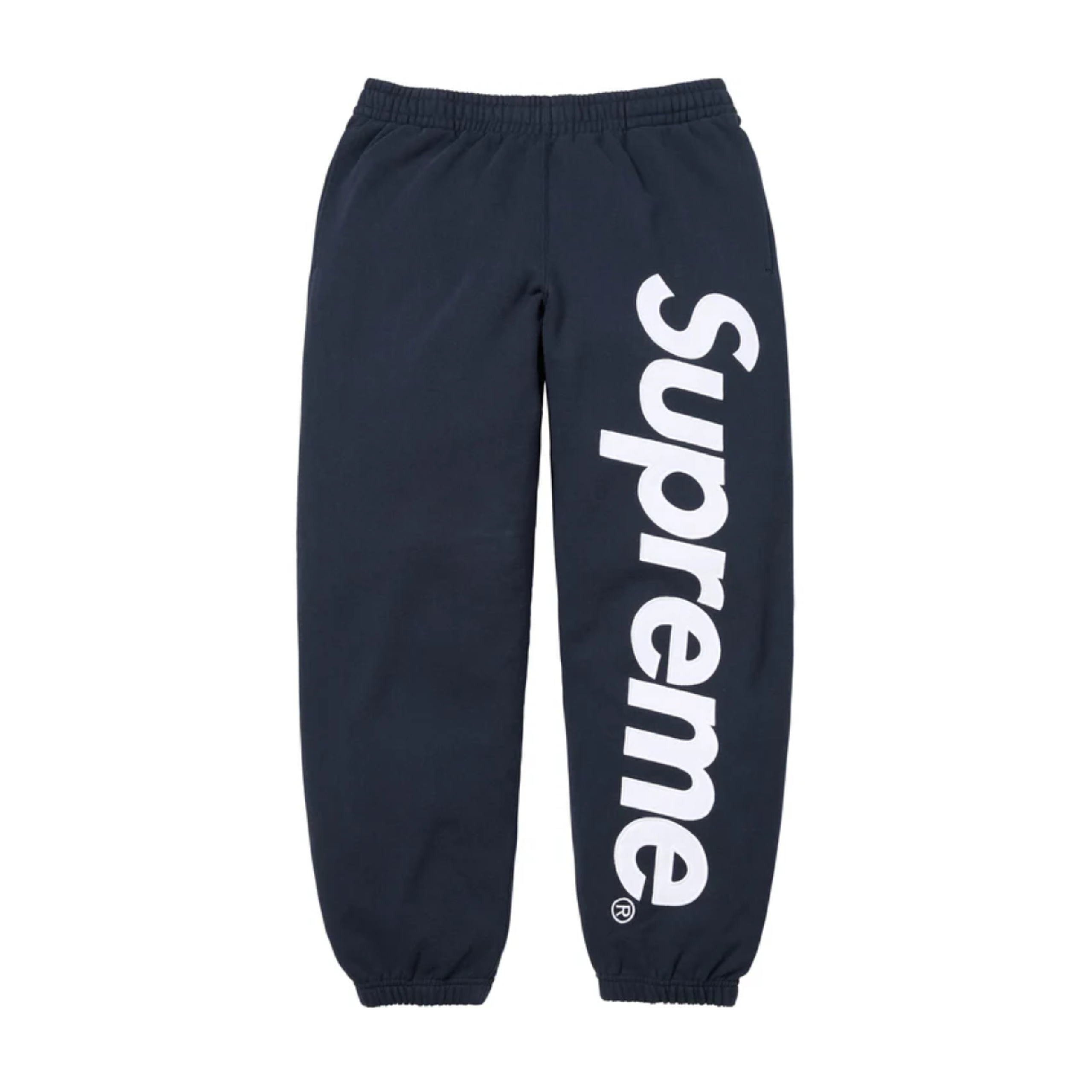 Supreme Satin Appliqué Sweatpant Navy