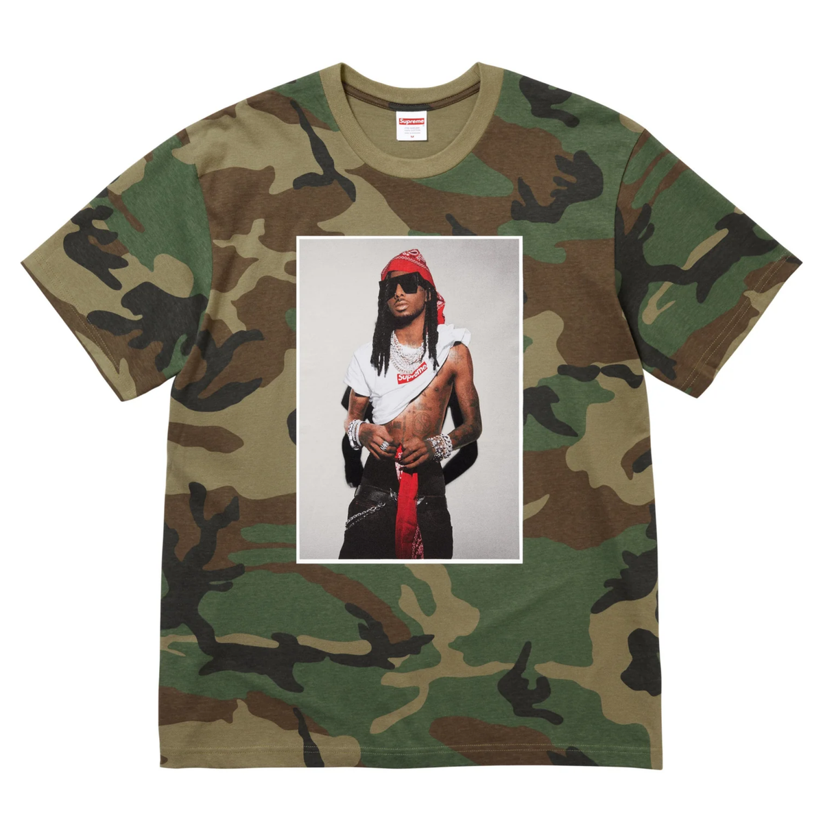 Supreme Playboi Carti Tee Woodland Camo