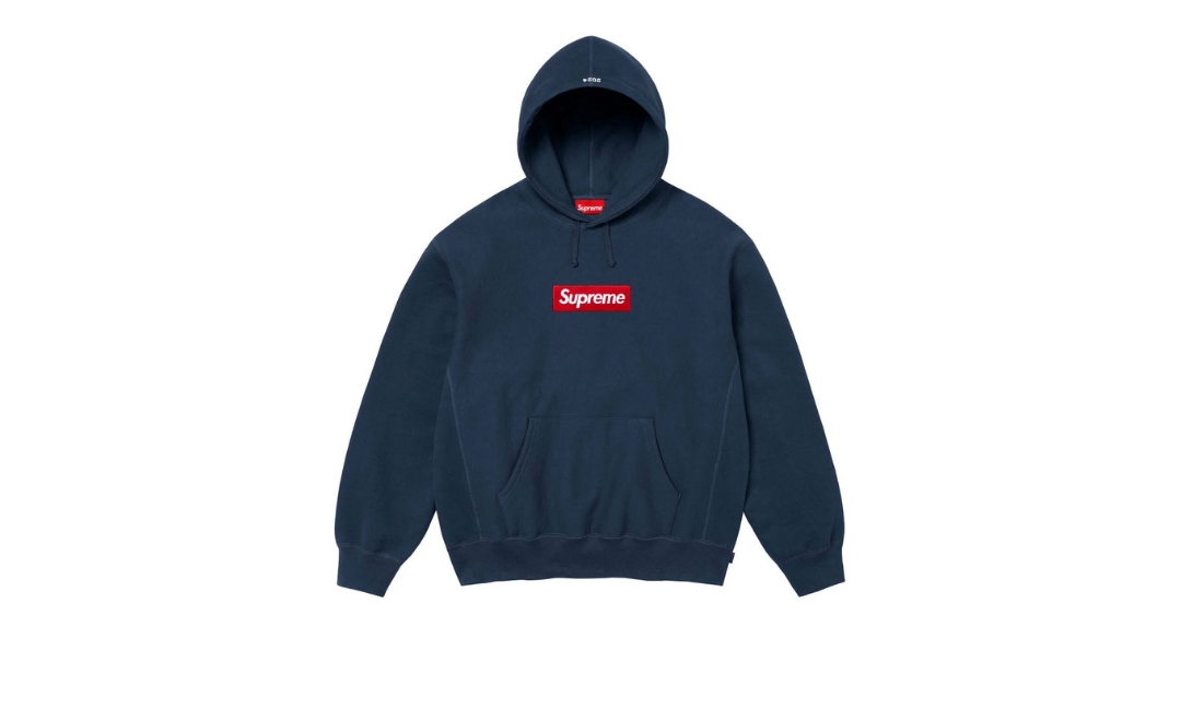 Ｌsize☆supreme box logo Navy 12AW Supreme Washed Box Logo Crewneck Navy