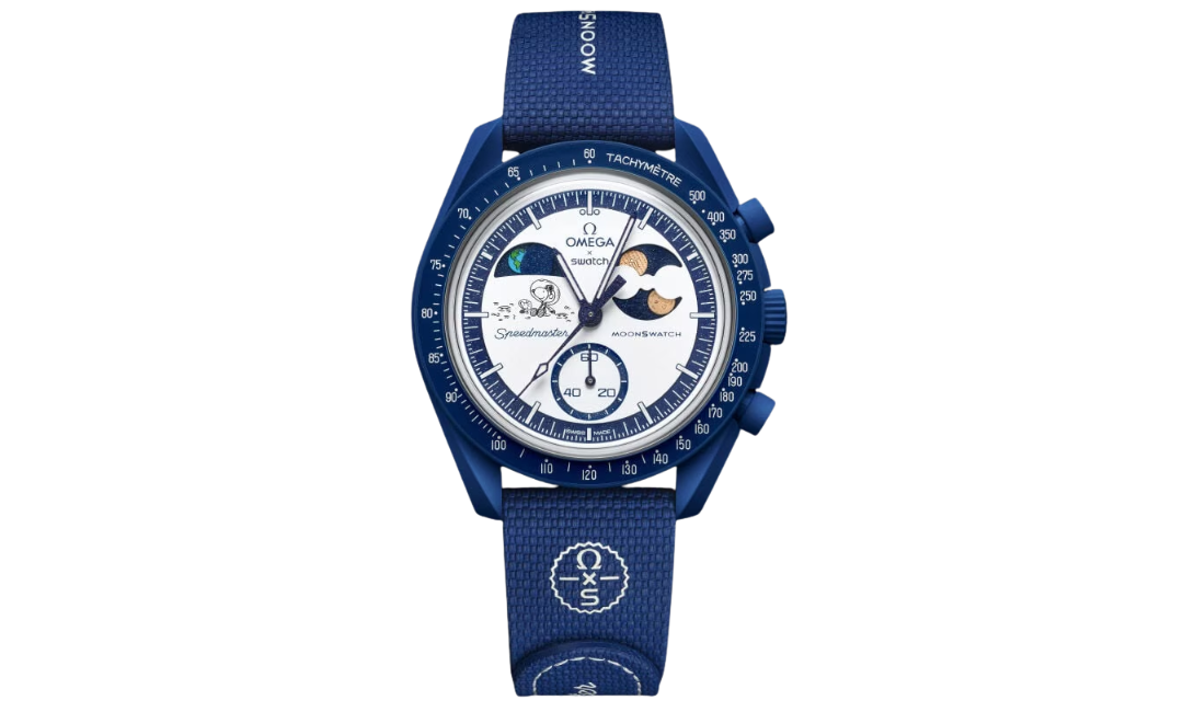 Swatch x Omega Bioceramic Moonswatch Mission To Earthphase Moonshine Snoopy Gold